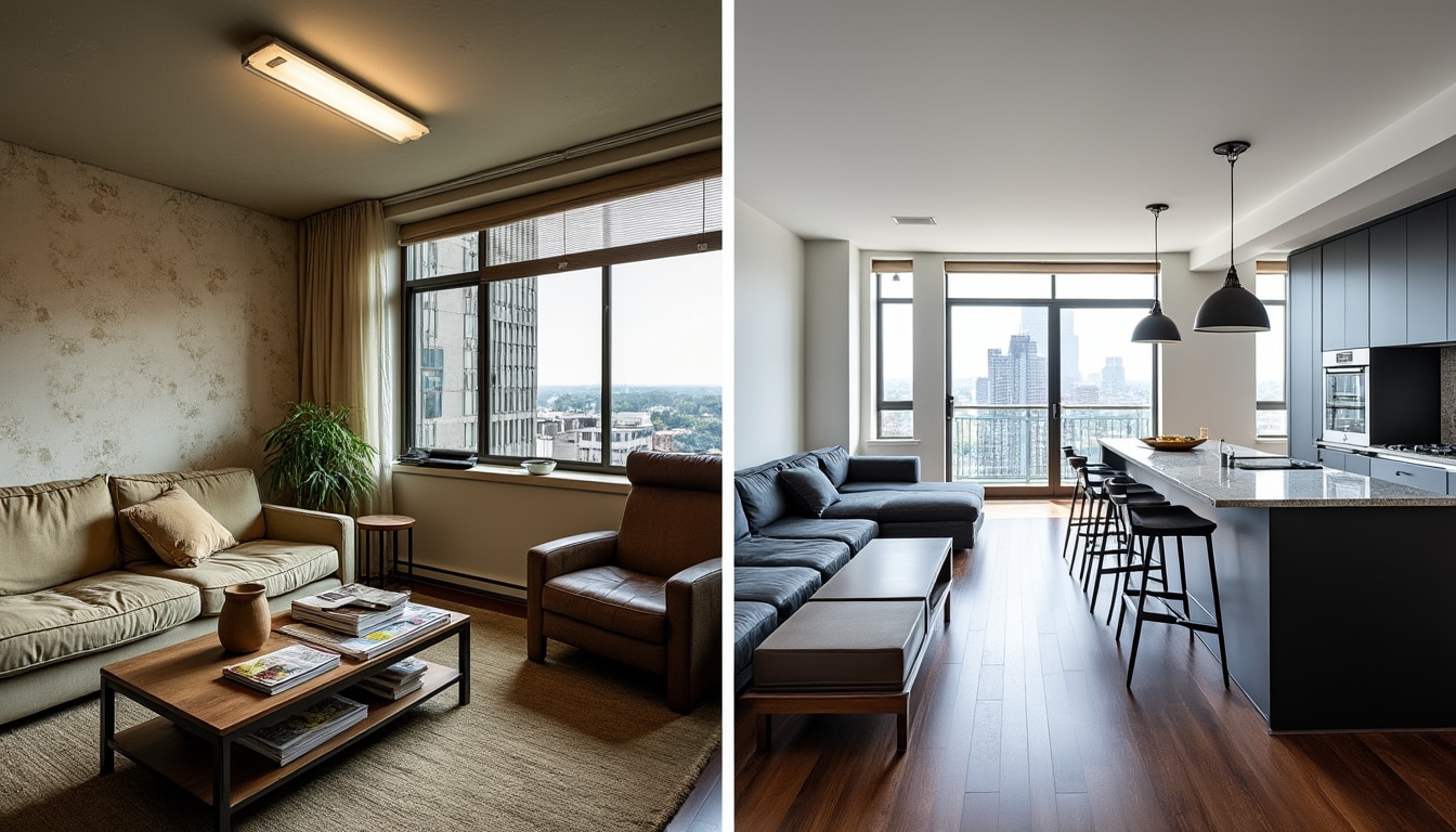 découvrez des transformations époustouflantes d'appartements grâce à notre sélection de rénovations avant/après. inspirez-vous des idées créatives et des projets réalisés pour sublimer votre espace de vie. transformez votre intérieur avec style et innovation.