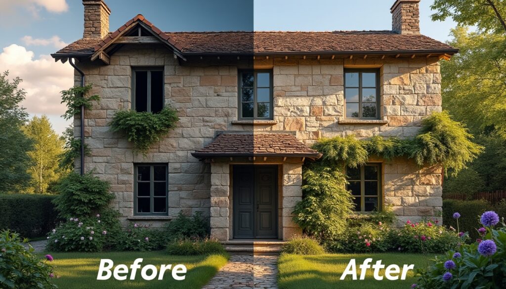 découvrez la transformation impressionnante d'une maison en pierre, entre tradition et modernité. cette rénovation captivante met en lumière le travail minutieux accompli pour revitaliser son charme d'antan tout en intégrant des éléments contemporains. explorez ce projet avant-après qui inspire et révèle les secrets d'une rénovation réussie.