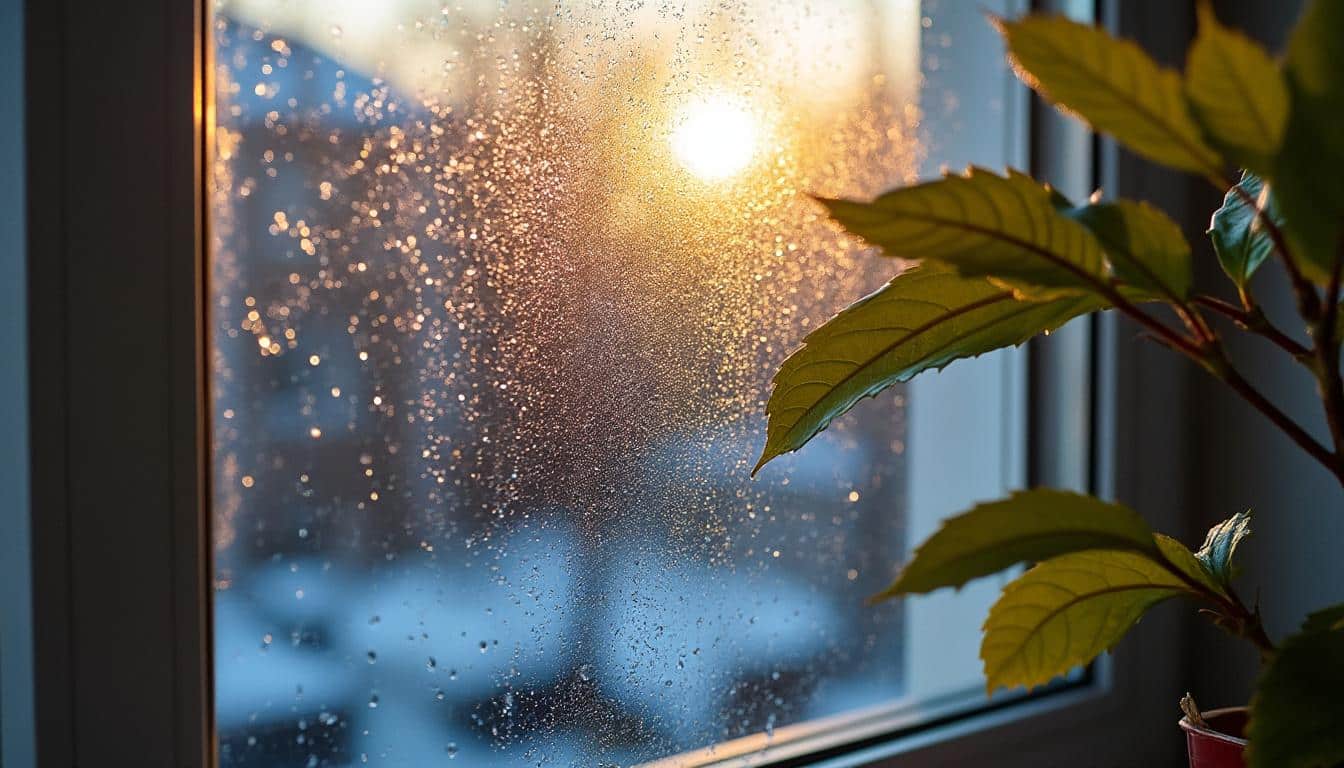 Illustration: Comprendre le phénomène de condensation sur les fenêtres en cas d’humidité intérieure persistante