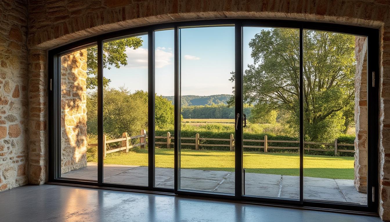 Illustration: Comment reconnaître les spécificités d’une grande baie vitrée adaptée à une grange